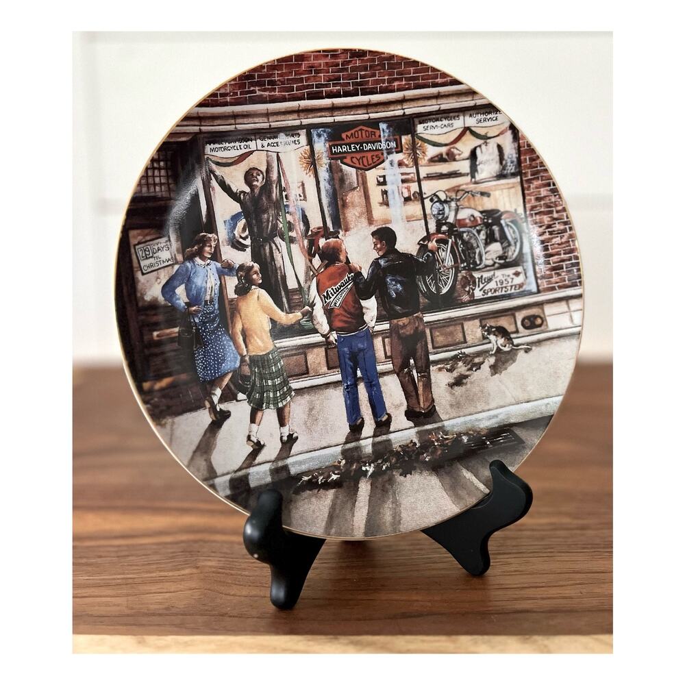 Harley Davidson Sixth Christmas Plate 1989 “Twenty-Nine Days til Christmas”